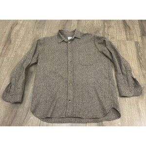 House of St. Clair Shirt Mens Small Button Up Wool Cashmere Blend Made in USA